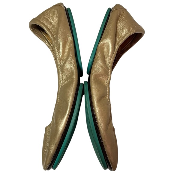 TIEKS Gold Ballet Flat Comfort On The Go Shoes Size 8 - Picture 7 of 11